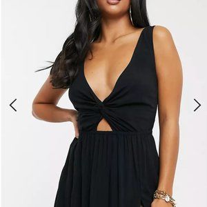 ASOS Design petite tie back beach maxi dress with twist front detail